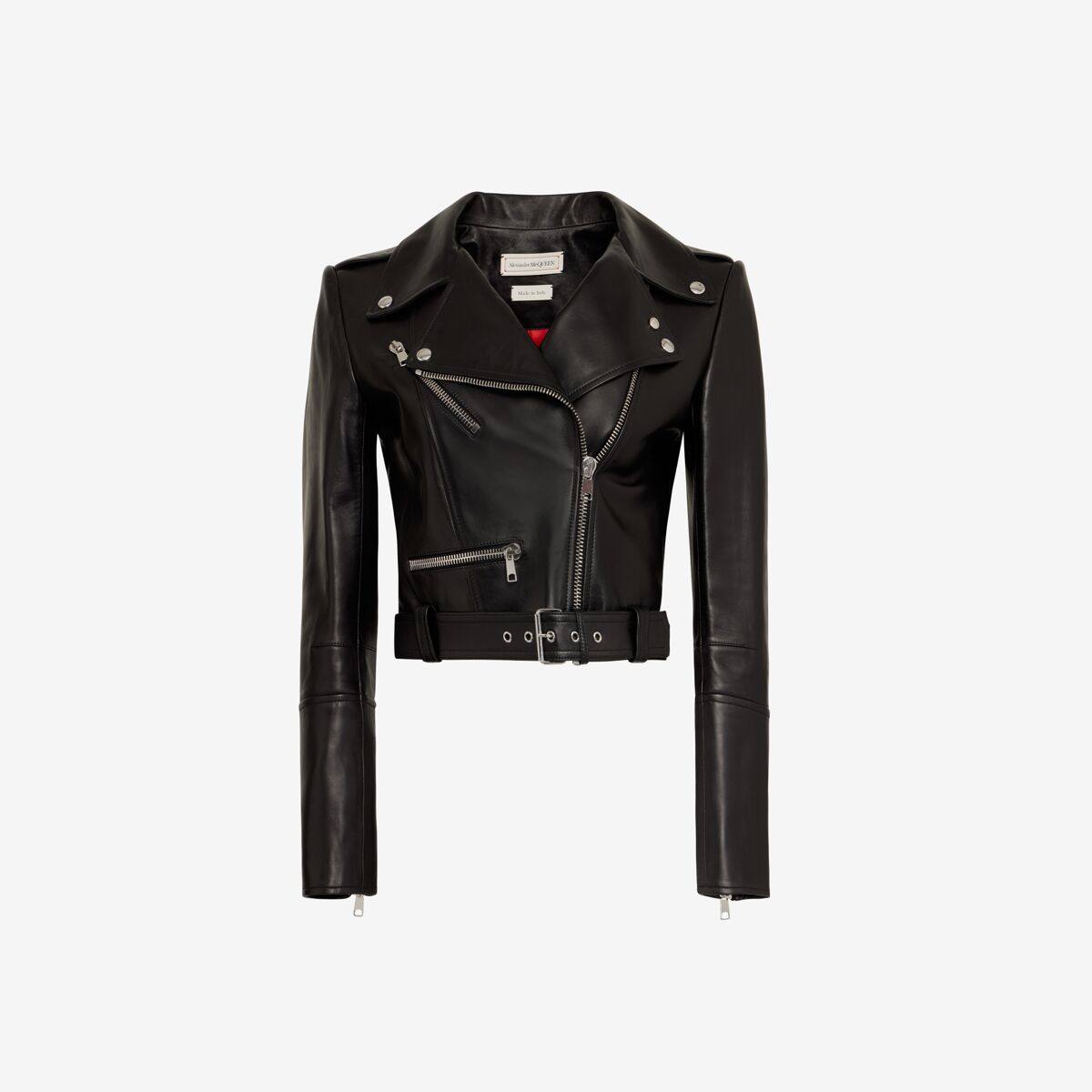 ALEXANDER MCQUEEN - Cropped Leather Jacket - Item 668451Q5AK81000
